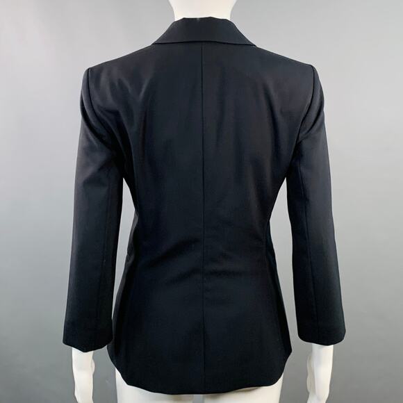 THE ROW Size 4 Schoolboy Navy Virgin Wool Blend Notch Lapel Jacket Blazer - Picture 3 of 7